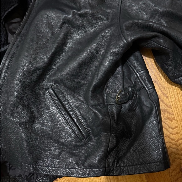 men’s black vintage radius leather jacket - Picture 7 of 7